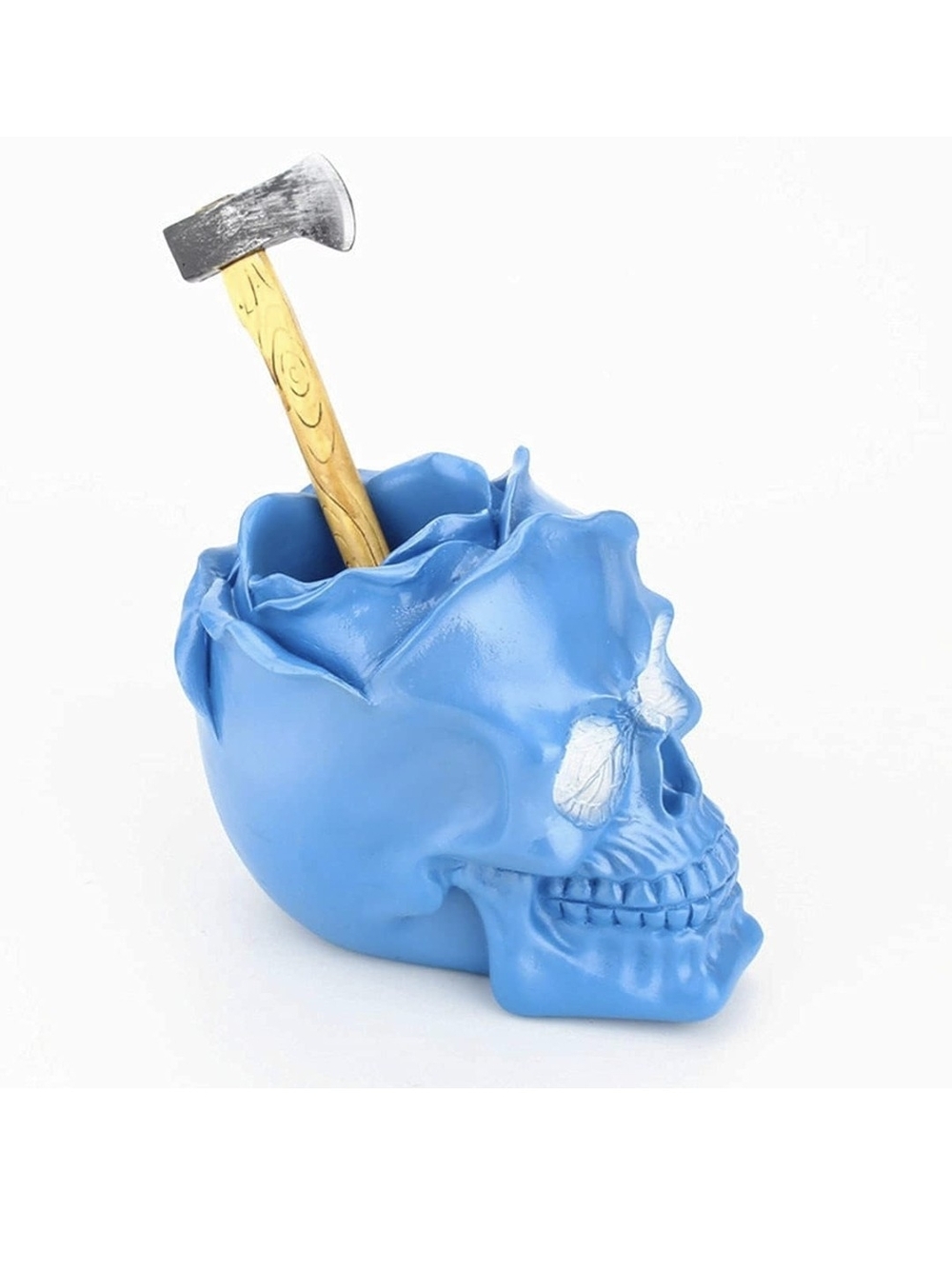 Blue Skull Decorative Makeup/Brush holder - Picture 4 of 4